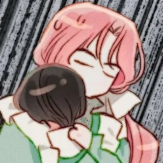 🎀 Anime, Manga, Umarmung, Trost, Freundschaft, Süß, Illustration telegram sticker