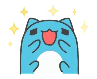 🤩 Katze, Aufkleber, fröhlich, Glitzer, niedlich, blau whatsapp sticker