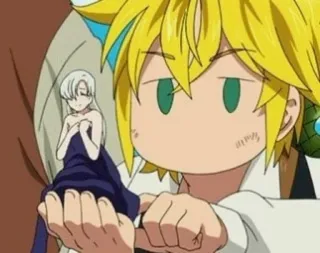 👀 Meliodas Seven Deadly Sins anime, fantasy, adventure, Meliodas, Elizabeth telegram sticker