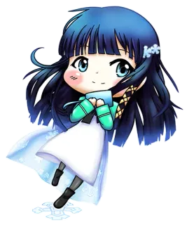 😏 Chibi, Anime, Mangá, Garota, Cabelo azul, Fofo telegram sticker