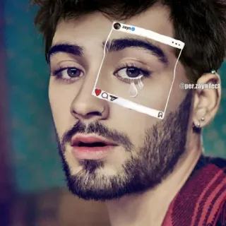 😢 Zayn Malik ポップスター, 歌手, 音楽, 有名人, ポートレート telegram sticker