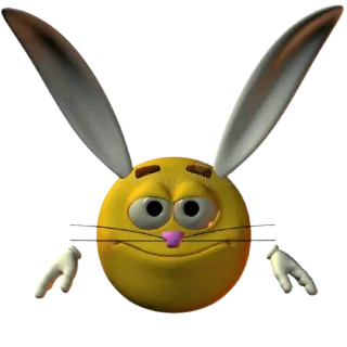 🦋 coniglio, coniglio, 3D, cartone animato, animale, emoji whatsapp sticker