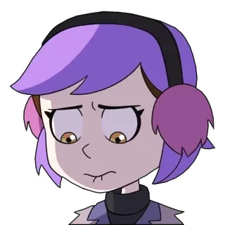😞 Amity Blight The Owl House cartoon, purple hair, Amity Blight, The Owl House, animated, character, expression telegram sticker