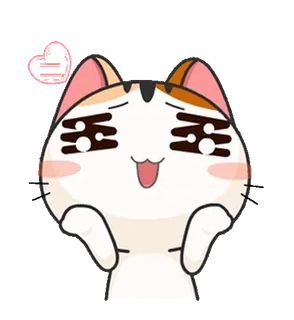 🤩 mèo, dễ thương, emoji, nhãn dán, vui vẻ, đáng yêu telegram sticker