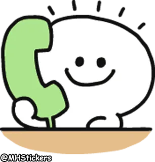 📞 @MHStickers Cartoon, Personage, Oproep, Telefoon, Sticker whatsapp sticker