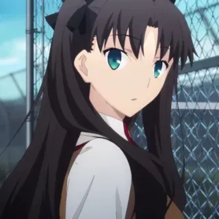😧 Rin Tohsaka Fate/stay night Anime, Ragazza, Personaggio, Rin Tohsaka, Fate/stay night telegram sticker