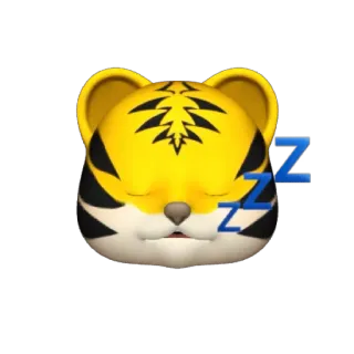 🐯 ZZZ Tiger, schlafend, Tier, Cartoon, Emoji, zzz telegram sticker