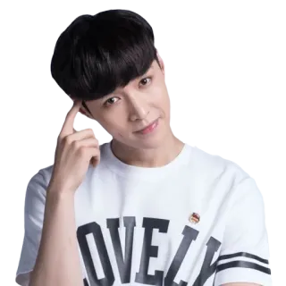 🤔 LOVELY homme, charmant, t-shirt, portrait, asiatique, K-pop whatsapp sticker