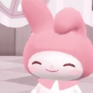 🦕 My Melody Sanrio, fofo, kawaii, personagem, desenho animado, rosa whatsapp sticker