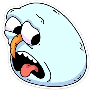 🤢 snowball, carrot nose, winter, cartoon, sticker, funny, expression, illustration telegram sticker