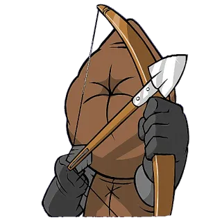 🏹 bow, arrow, weapon, hooded figure, archer, violence telegram sticker