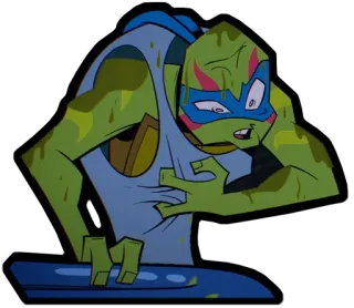 😵 Leonardo เต่านินจา, เลโอนาร์โด, Rise of the Teenage Mutant Ninja Turtles telegram sticker