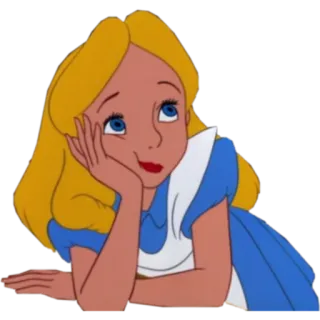🙄 Alice Alice in Wonderland 爱丽丝梦游仙境, 迪士尼, 爱丽丝, 卡通, 女孩 whatsapp sticker