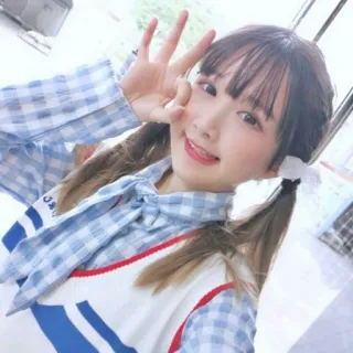 🕊 chica, asiática, linda, coletas, selfie, retrato telegram sticker