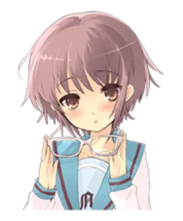 😳 アニメ, 女の子, メガネ, キャラクター, かわいい telegram sticker
