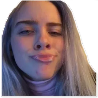 🤤 Billie Eilish Билли Айлиш, певица, женщина, лицо, портрет, знаменитость telegram sticker