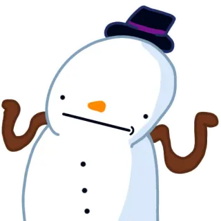 🤷 snowman, winter, cartoon, cold, snow, character telegram sticker