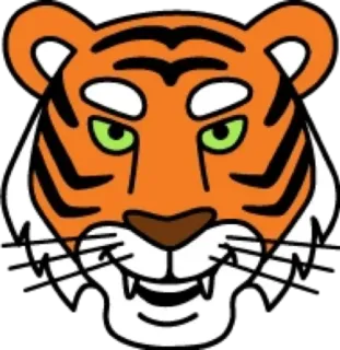 😀 tigre, animale, cartone animato, arancione, fauna selvatica, gatto whatsapp sticker