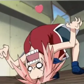 😨 Sakura Haruno Naruto アニメ, さくら, 面白い, コメディ, ハート telegram sticker