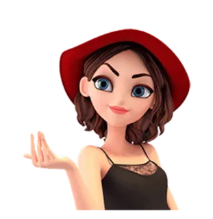 😏 Kartun, Gadis, Model, Wajah, Cantik whatsapp sticker
