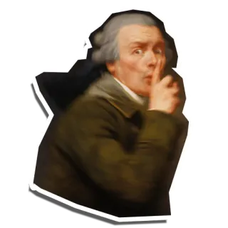 🤫 мужчина, тихо, тишина, спокойствие, секрет, история, историческая личность telegram sticker