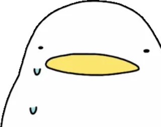😢 Blob, Kreskówka, Biały, Minimalistyczny, Uroczy, Animowany telegram sticker