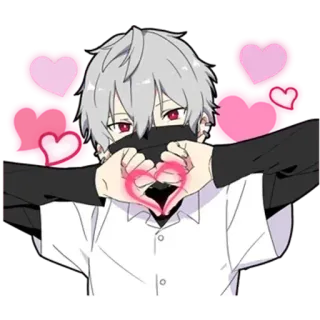 💛 애니메이션, 하트, 사랑, 만화, 소년, 귀여운, 귀엽 telegram sticker