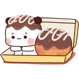 🍩 แพนด้า, หมี, โดนัท, ของหวาน, น่ารัก, คาวาอิ, อาหาร telegram sticker