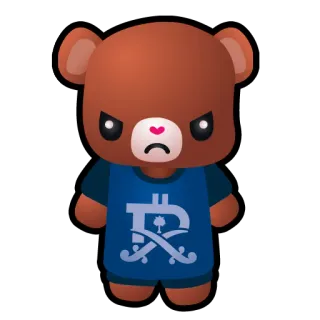 😡 ursinho de pelúcia, desenho animado, animal, fofo, kawaii, bravo, cripto, bitcoin telegram sticker