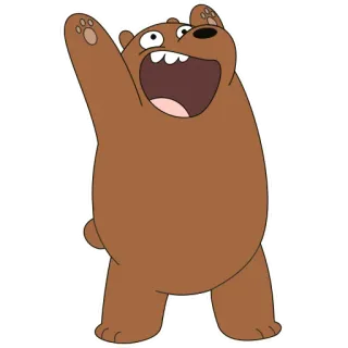😀 Grizz We Bare Bears orso, cartone animato, animato, orso grizzly, We Bare Bears, carino telegram sticker
