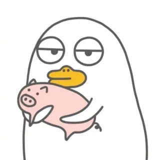 💨 binatang, bebek, babi, imut, kartun telegram sticker