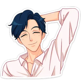 😊 อนิเมะ, ผู้ชาย, ภาพประกอบ, ตัวละคร, ภาพเหมือน, ศิลปะ whatsapp sticker
