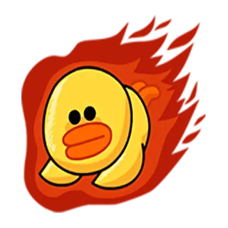 👺 เป็ด, การ์ตูน, สัตว์, น่ารัก, สีเหลือง telegram sticker