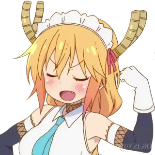 💪 Tohru Miss Kobayashi's Dragon Maid Anime, Dragón, Maid, Lindo, Kawaii whatsapp sticker