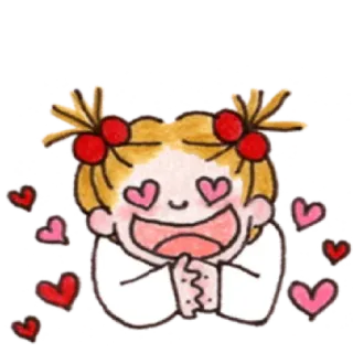 ✳️ ハート, 愛, 漫画, かわいい, 女の子, 目 telegram sticker
