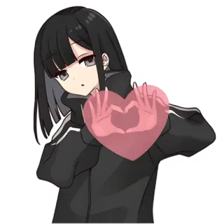 ❤️ anime girl, heart, love, cute, manga telegram sticker