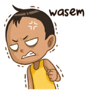 😡 wasem bravo, desenho animado, chateado, personagem telegram sticker