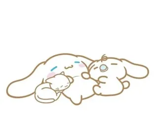 🌟 Cinnamoroll Cinnamoroll, Sanrio, schläfrig, niedlich, Hund, Katze, schlafend telegram sticker