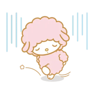 😥 Мультфильм, Овца, Милый, Розовый, Животное whatsapp sticker