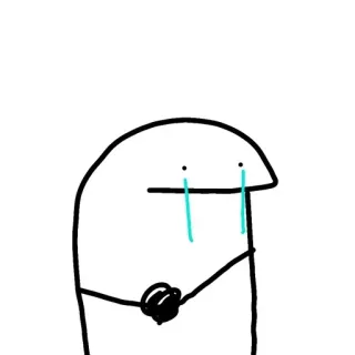 🥹 triste, chorando, desenho animado, personagem, ilustração, emoção whatsapp sticker