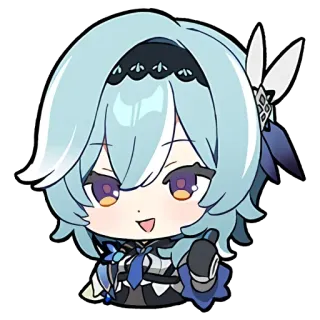 👍 Eula Genshin Impact Anime, Chibi, Charakter, Videospiel, Süß, Eula, Genshin Impact whatsapp sticker