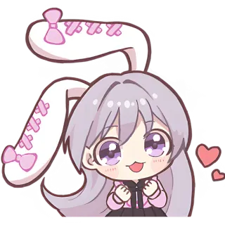 😍 Anime, Konijn, Chibi, Kawaii, Schattig, Meisje, Sticker, Manga telegram sticker