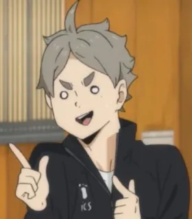 😀 Anime, Personnage, Drôle, Suga, Koushi Sugawara, Haikyuu telegram sticker