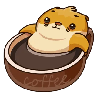 ☕️ coffee Hamster, Kaffee, süß, Tier, kawaii, Haustier telegram sticker