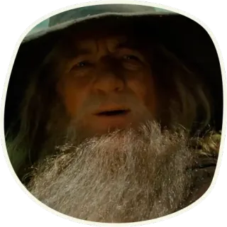 ☺️ Gandalf Lord of the Rings 마법사, 수염, 판타지, 중간계, 영화 telegram sticker