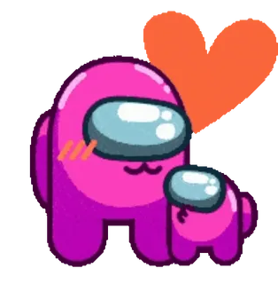 ❤️ among us, game, character, heart, cute telegram sticker