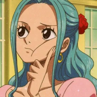 🤨 Nefertari Vivi One Piece аниме, девушка, принцесса, думает, ван пис, нефертари виви telegram sticker