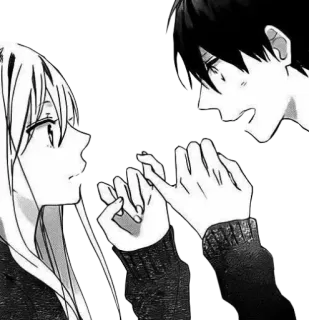 ❤️ anime, manga, couple, love, romance, pinky promise, art telegram sticker