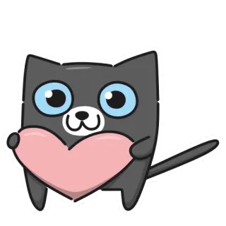 ❤️ gatto, gattino, cuore, carino, animale, amore, cartone animato telegram sticker