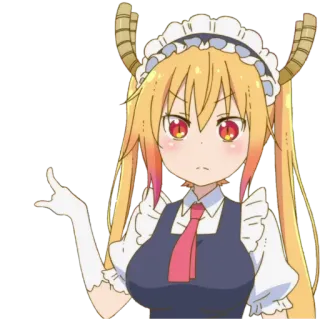 👆 Tohru Miss Kobayashi's Dragon Maid アニメ, ドラゴン, メイド, トール, 漫画, キャラクター telegram sticker